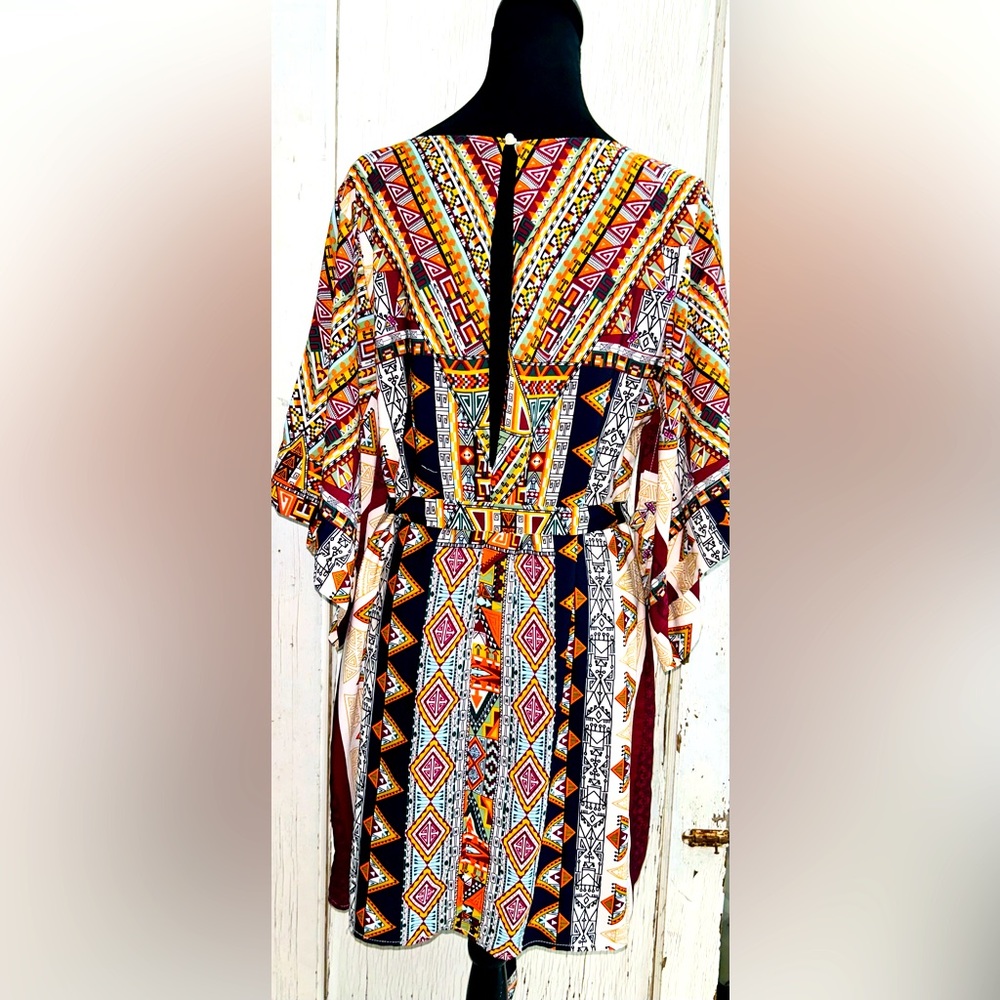 🌼BOHO HIPPIE Style Knee Hem Abstract Print Dress by Chelsea & Violet🌼 - Picture 5 of 7